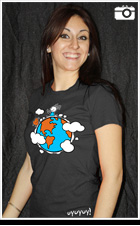 Modelo de camiseta planeta manga corta