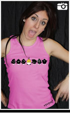 Modelo de camiseta pollitos chica tirantes